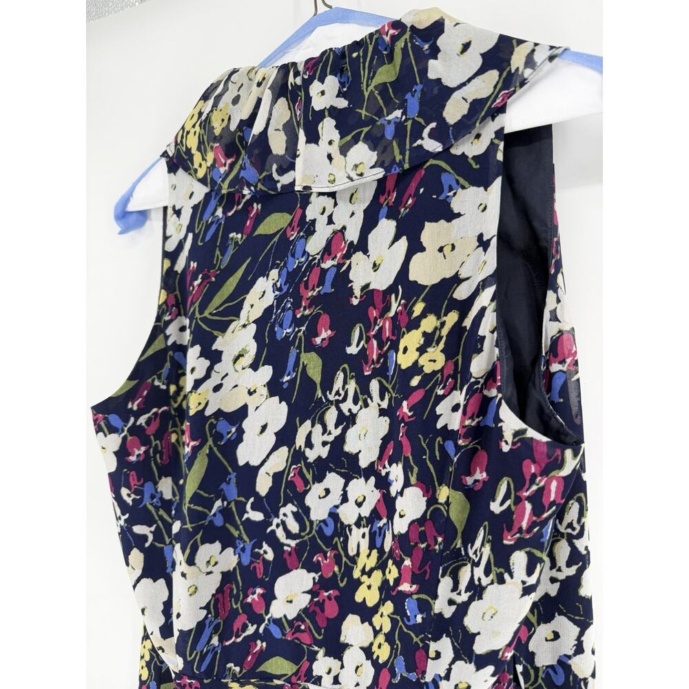 LAUREN RALPH LAUREN $129 Floral Ruffle Lined Sleeveless True Wrap Dress Size 6 - Picture 4 of 10